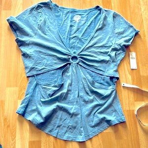 Pilcro large blue top new with tags cut outs in top cute !!